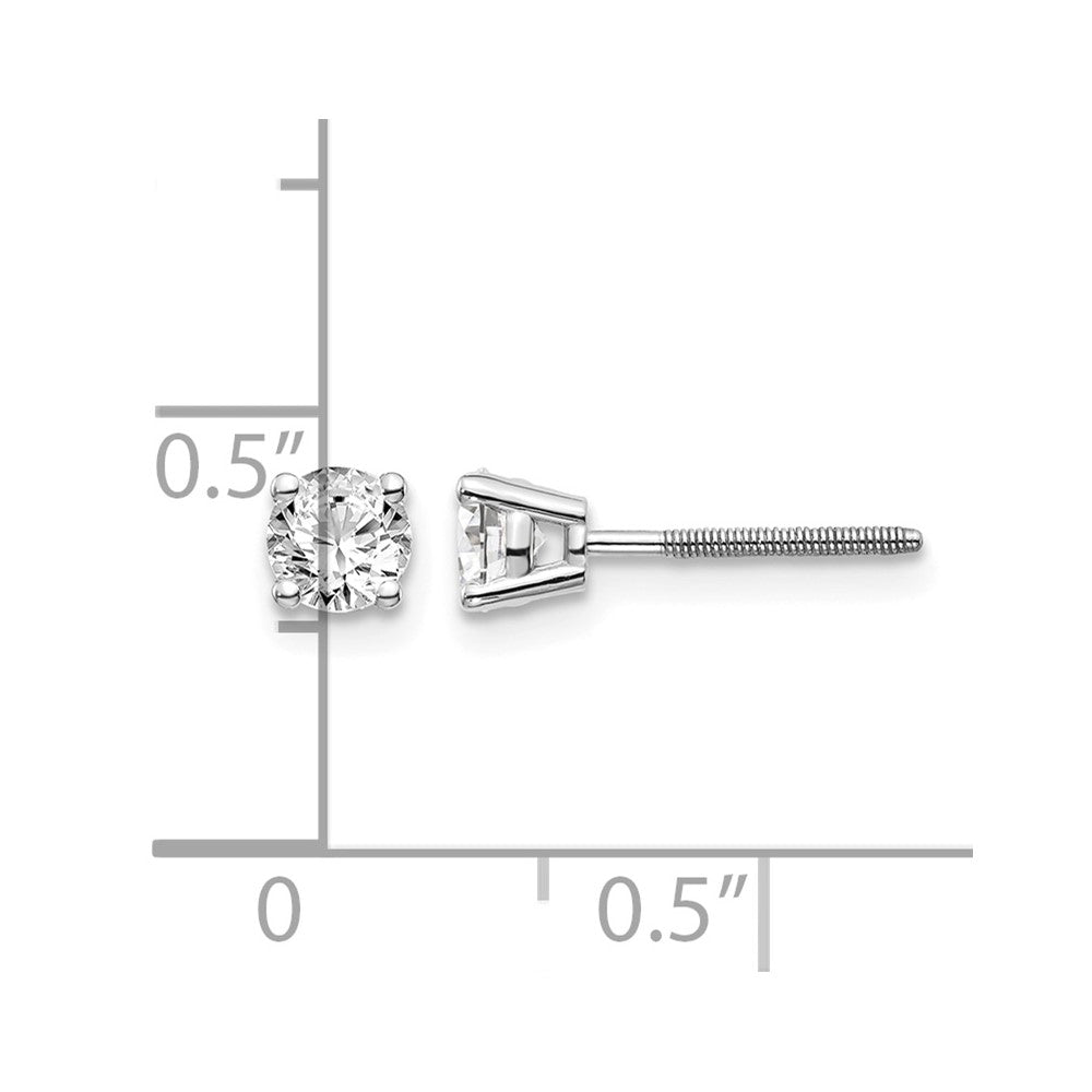 14kw .60ct SI3 G-I Diamond Stud Thread on/off Post Earrings