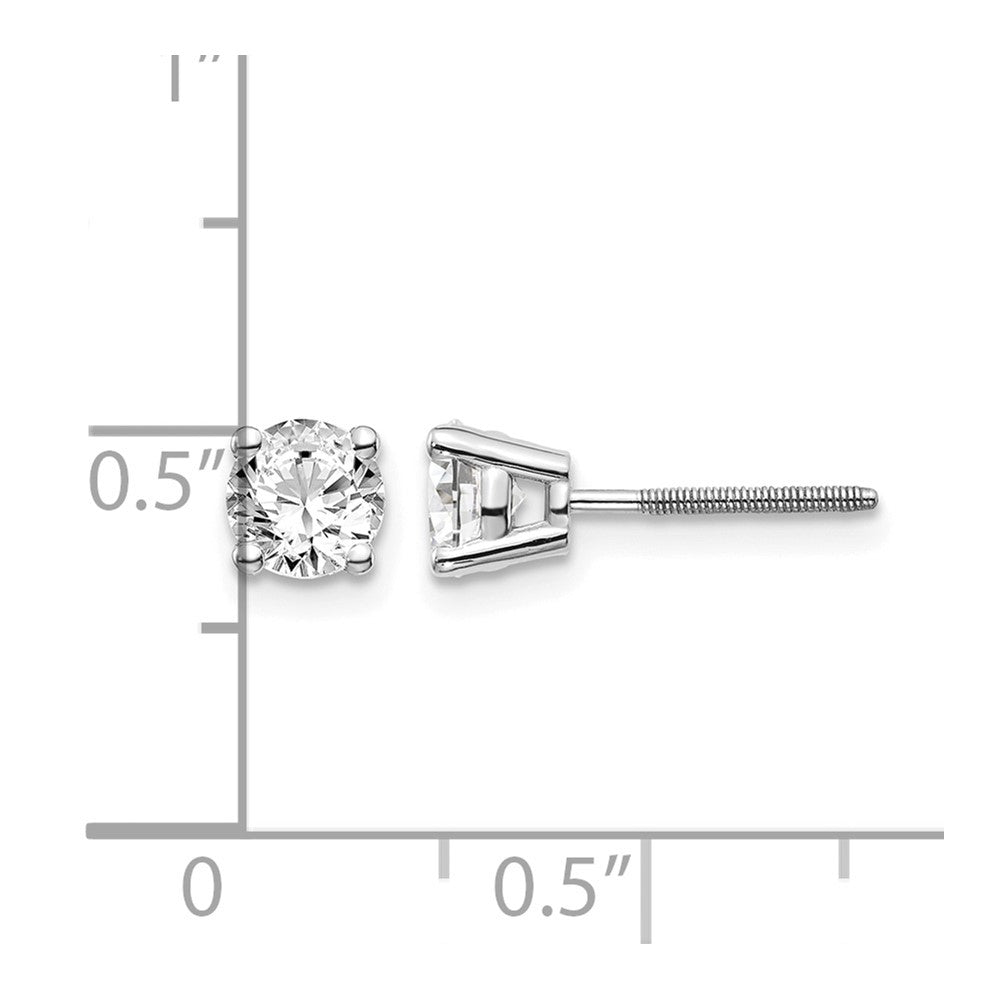 14kw .95ct SI3 G-I Diamond Stud Thread on/off Post Earrings