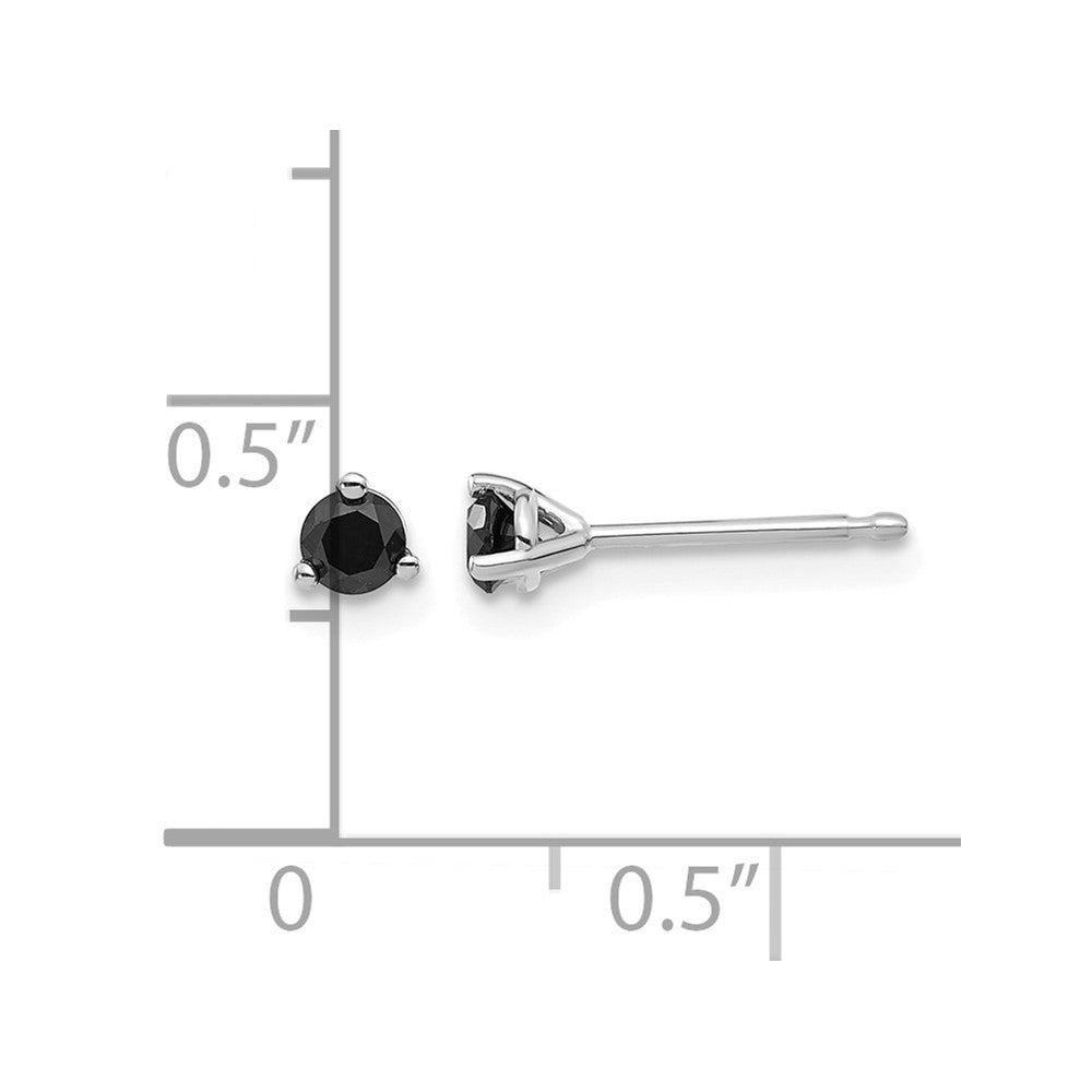 14k White Gold 1/4ct Black Diamond Stud Earrings