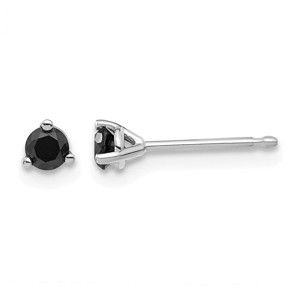 14k White Gold 1/4ct Black Diamond Stud Earrings
