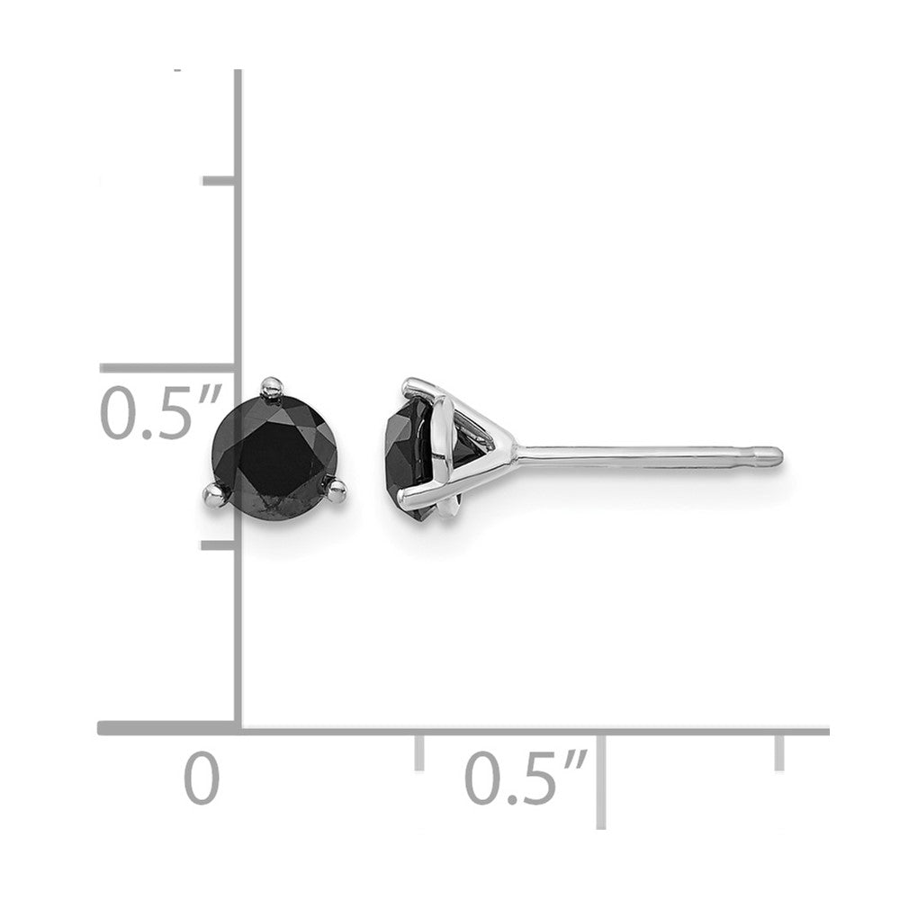 14k White Gold 3/4ct Black Diamond Stud Earrings