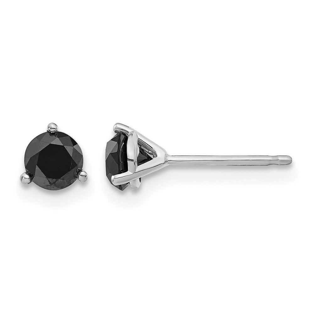 14k White Gold 3/4ct Black Diamond Stud Earrings