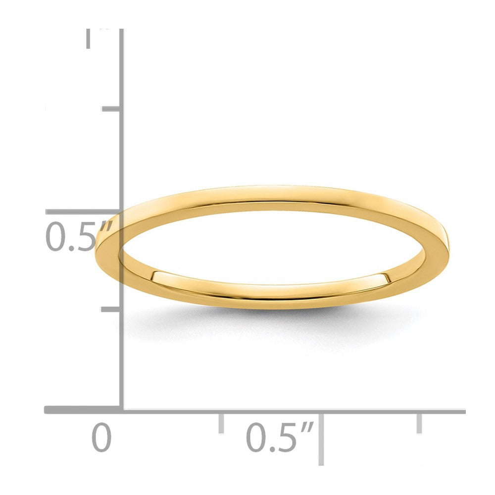 14K Gold 1.2mm Flat Stackable Band