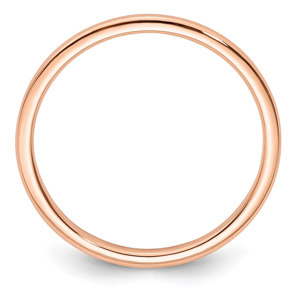 14K Rose Gold 1.2mm Half Round Stackable Band