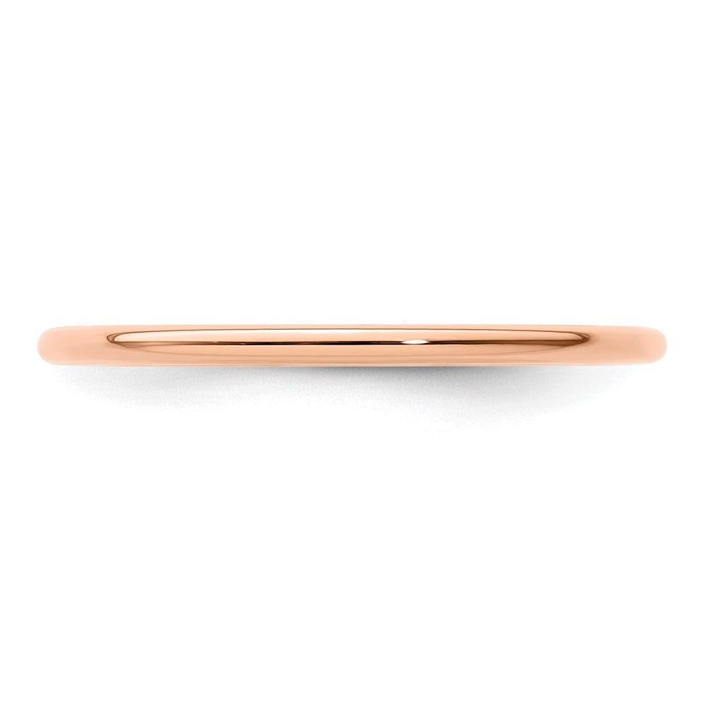 14K Rose Gold 1.2mm Half Round Stackable Band