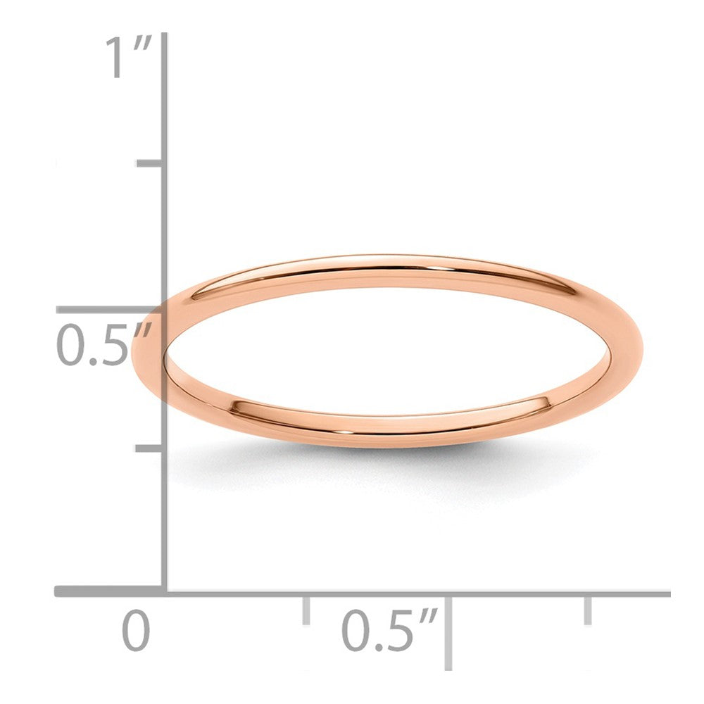 14K Rose Gold 1.2mm Half Round Stackable Band