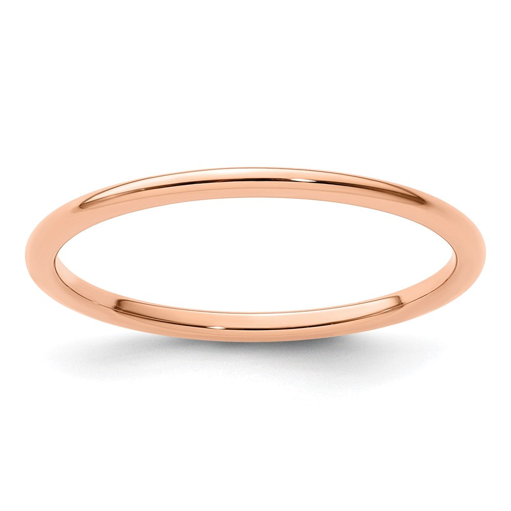 14K Rose Gold 1.2mm Half Round Stackable Band