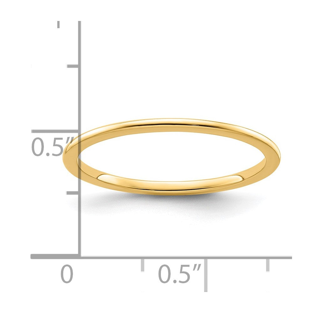 14K Gold 1.2mm Half Round Stackable Band
