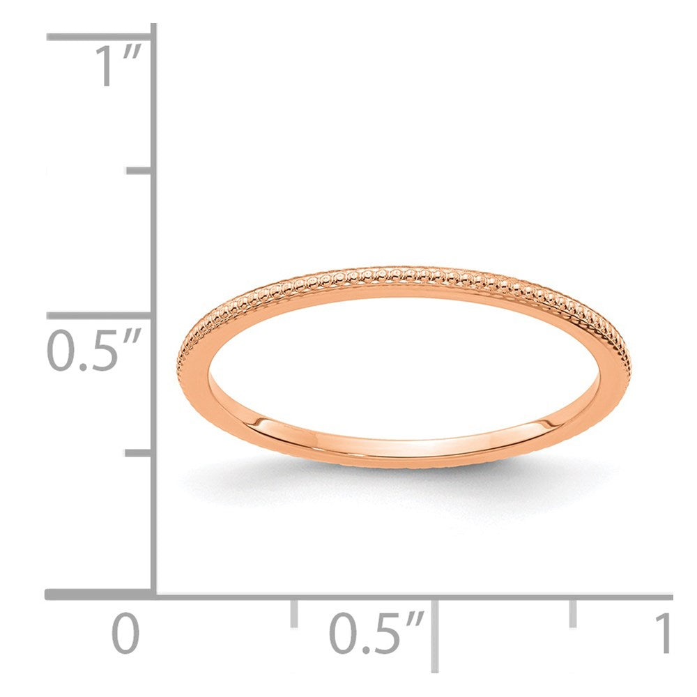 14K Rose Gold 1.2mm Bead Stackable Band