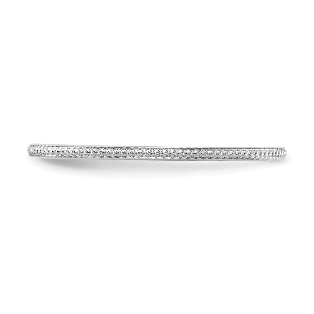 14K White Gold 1.2mm Bead Stackable Band