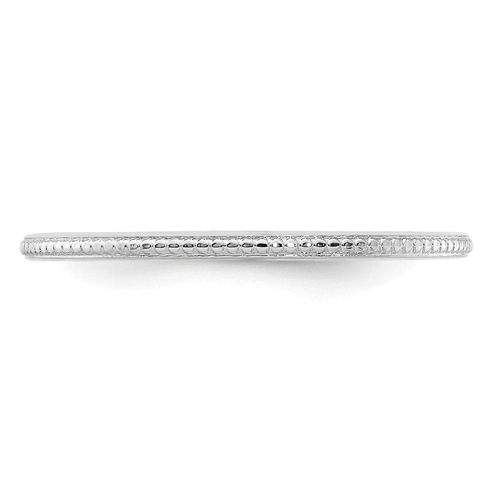 14K White Gold 1.2mm Bead Stackable Band