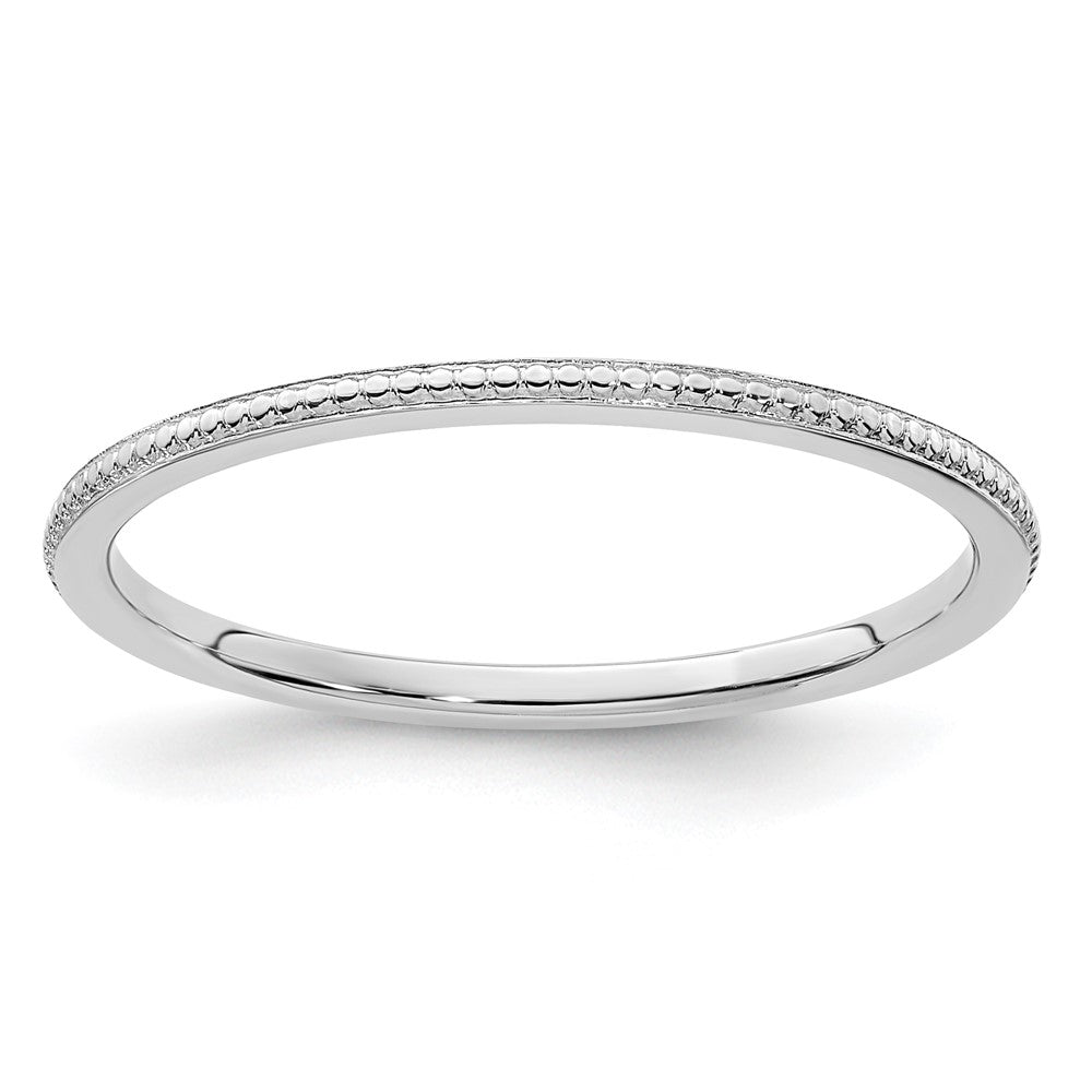 14K White Gold 1.2mm Bead Stackable Band