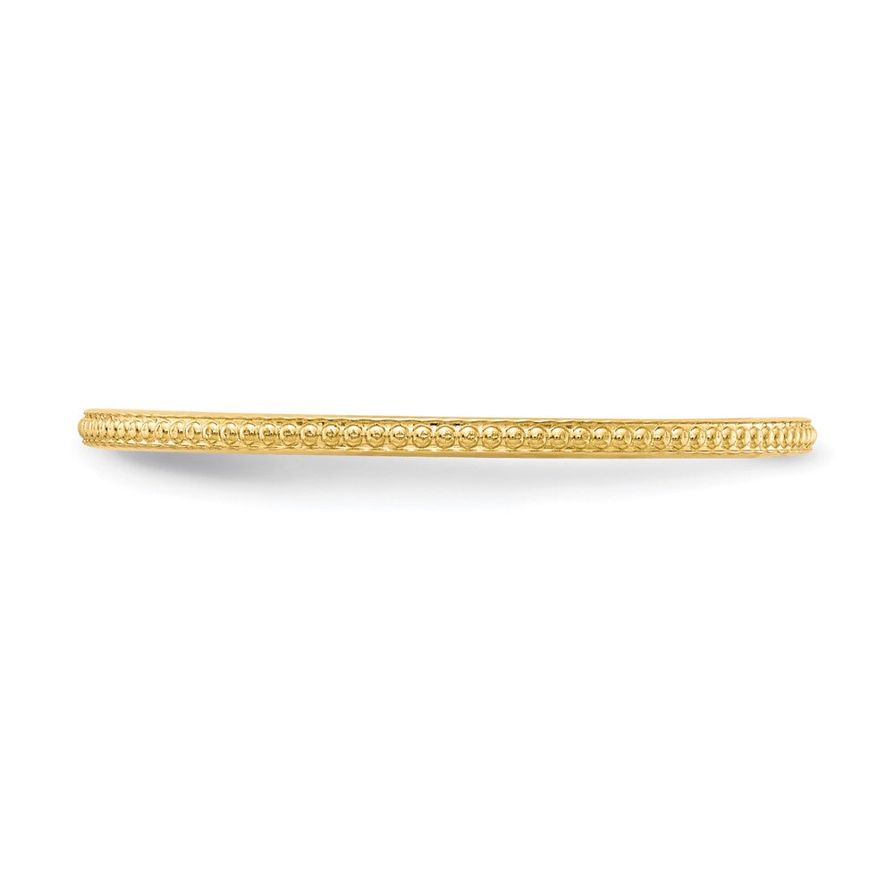 14K Gold 1.2mm Bead Stackable Band