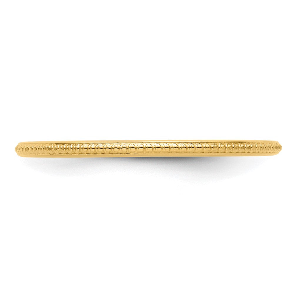 14K Gold 1.2mm Bead Stackable Band