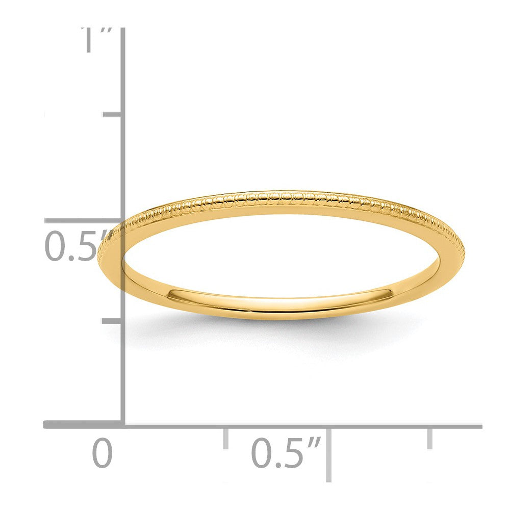 14K Gold 1.2mm Bead Stackable Band