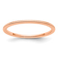 14K Rose Gold 1.2mm Milgrain Stackable Band