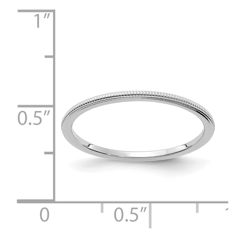 14K White Gold 1.2mm Milgrain Stackable Band