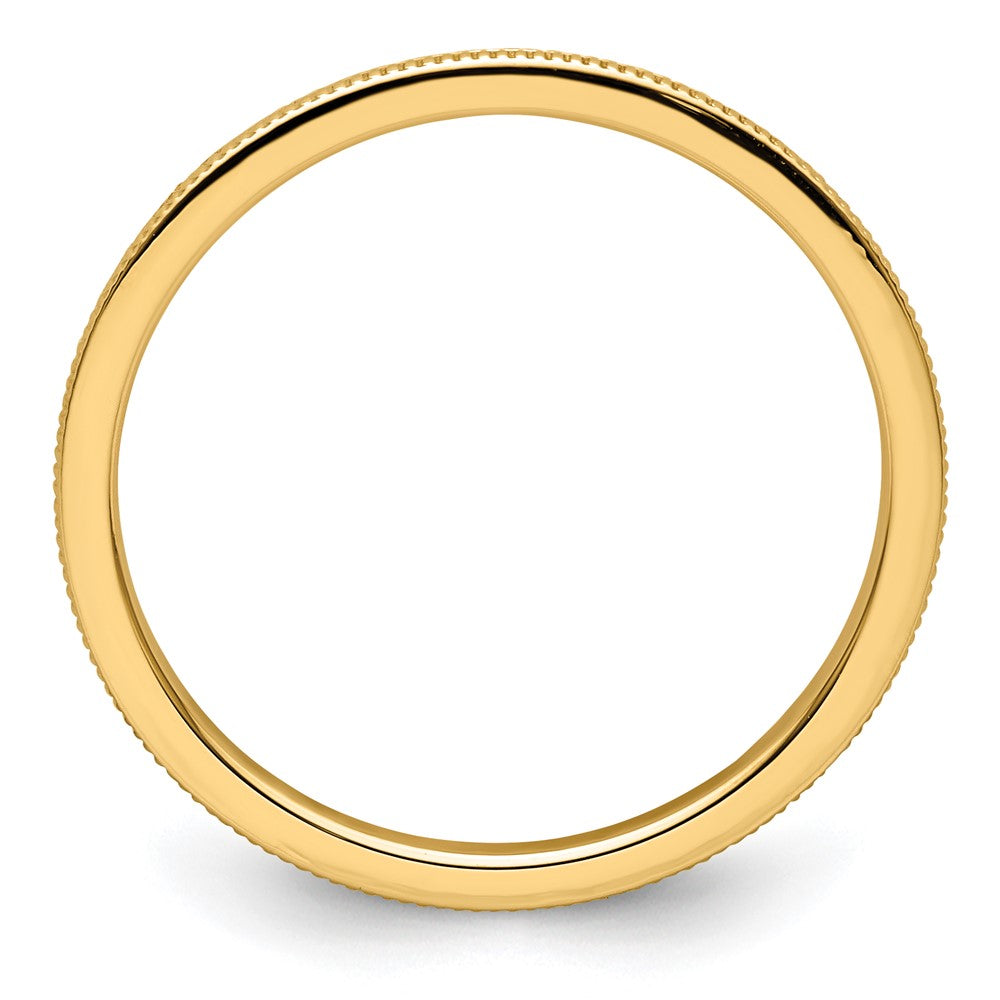 14K Gold 1.2mm Milgrain Stackable Band