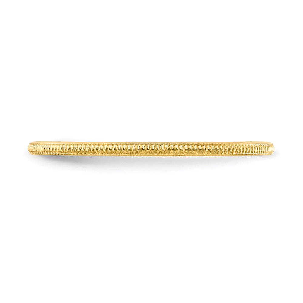 14K Gold 1.2mm Milgrain Stackable Band