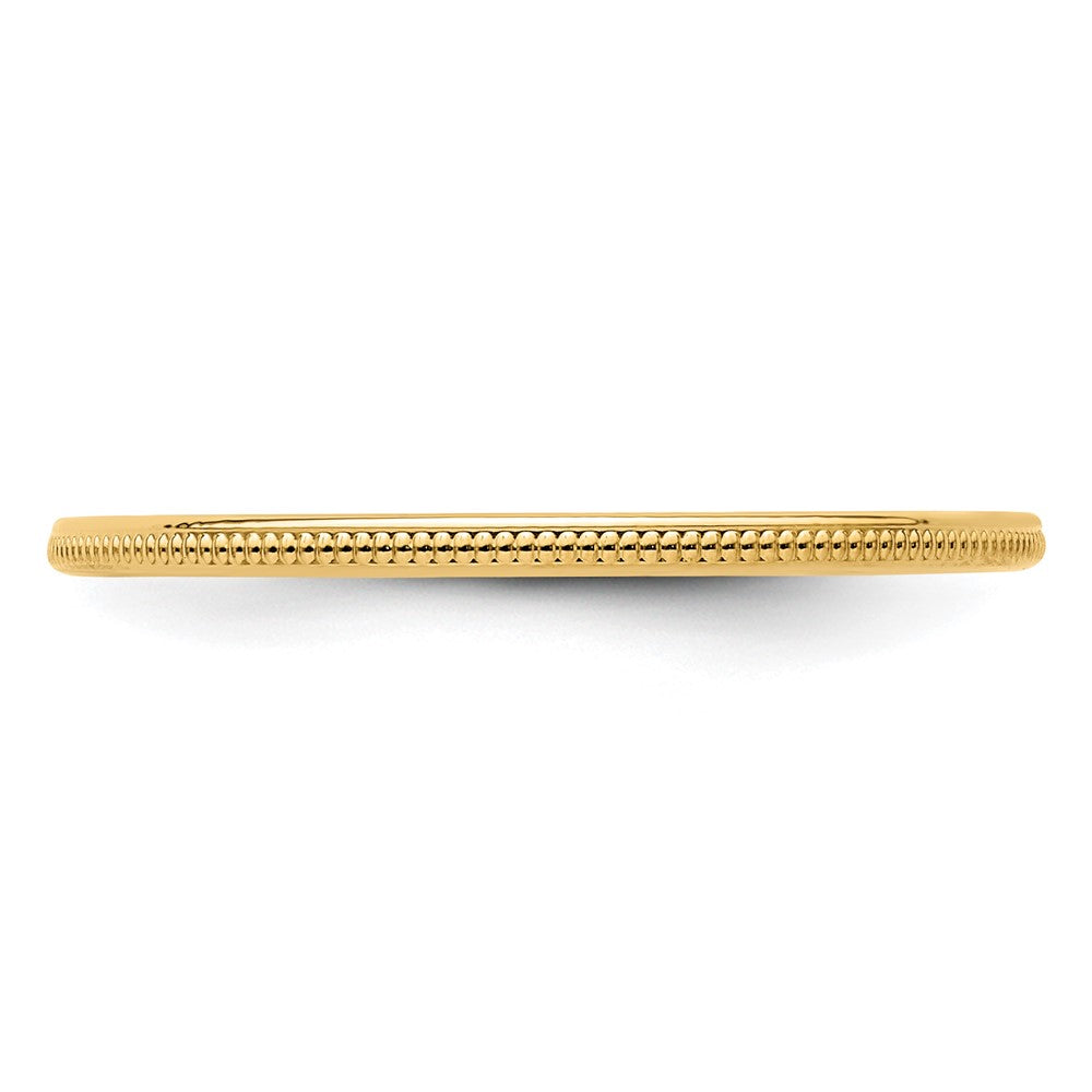 14K Gold 1.2mm Milgrain Stackable Band