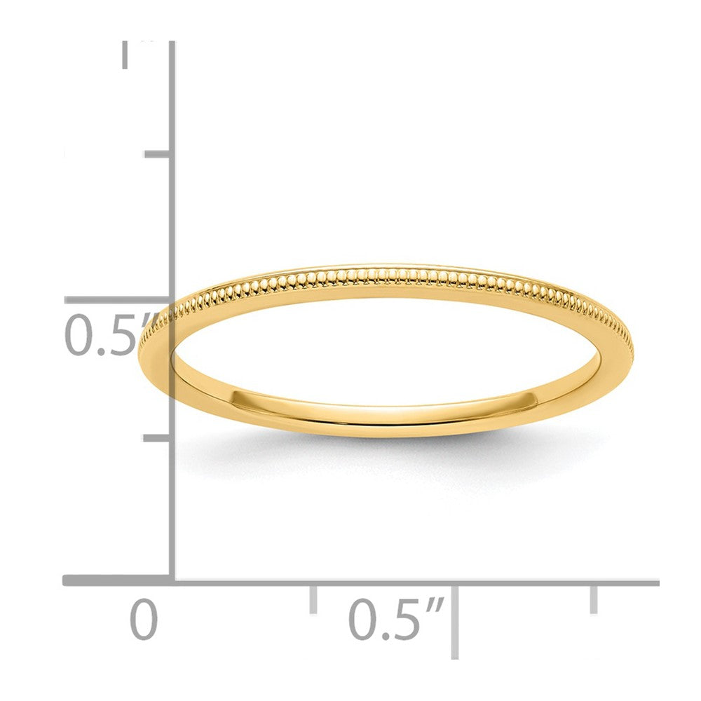 14K Gold 1.2mm Milgrain Stackable Band