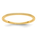 14K Gold 1.2mm Milgrain Stackable Band
