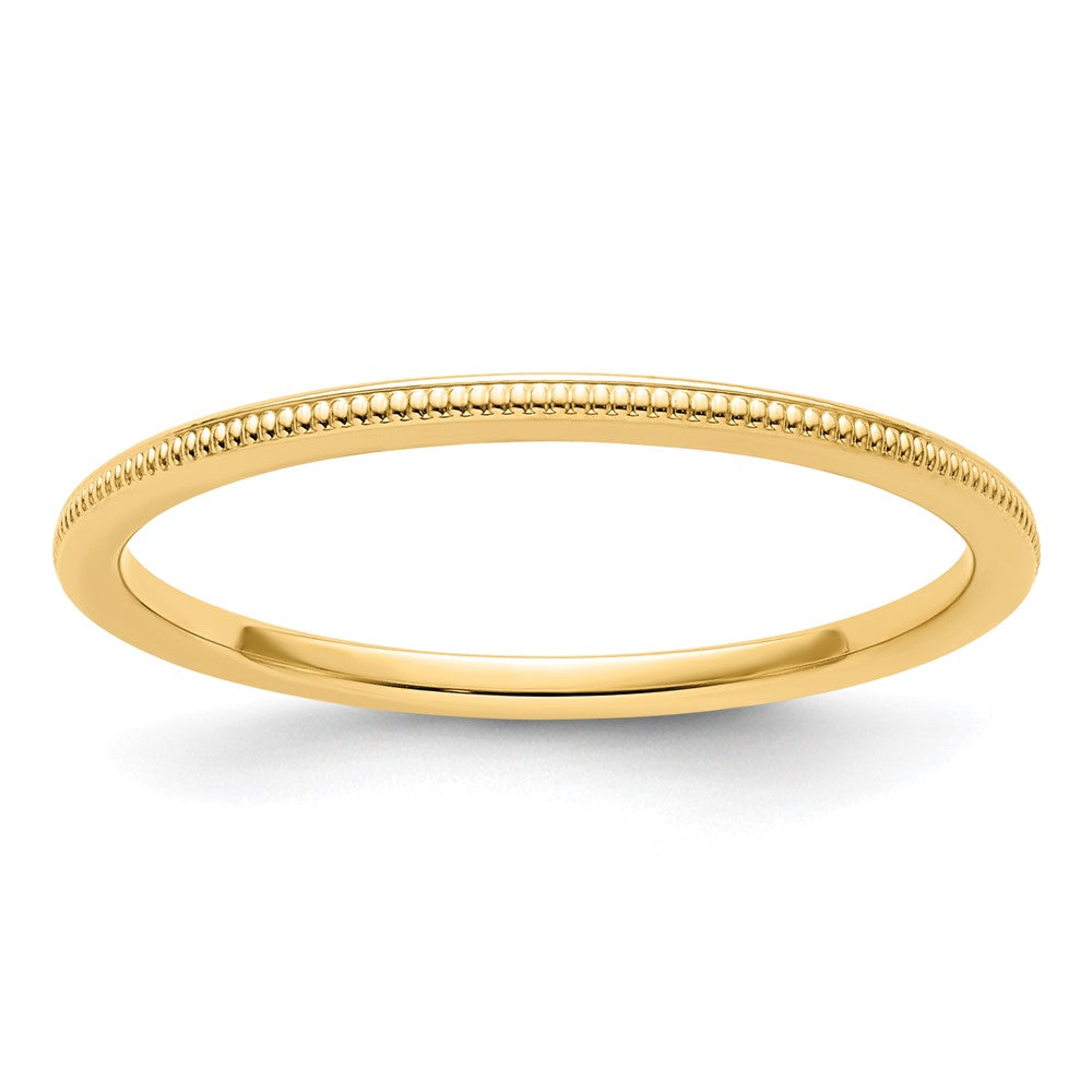14K Gold 1.2mm Milgrain Stackable Band