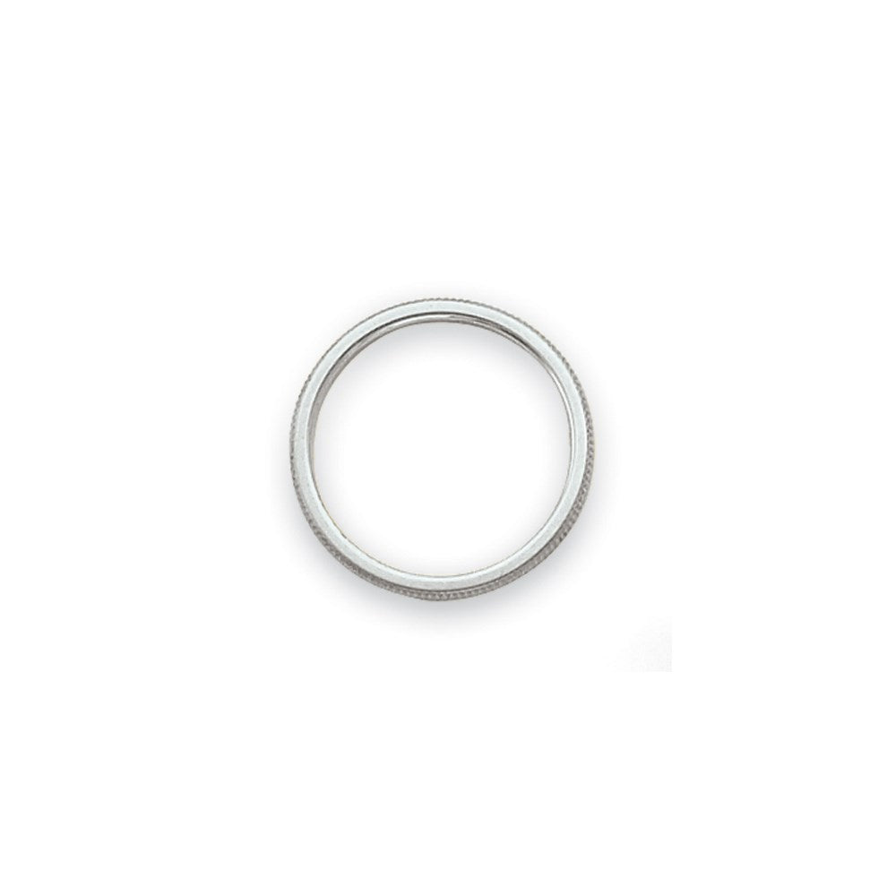 10k White Gold 1.5mm Milgrain Stackable Band