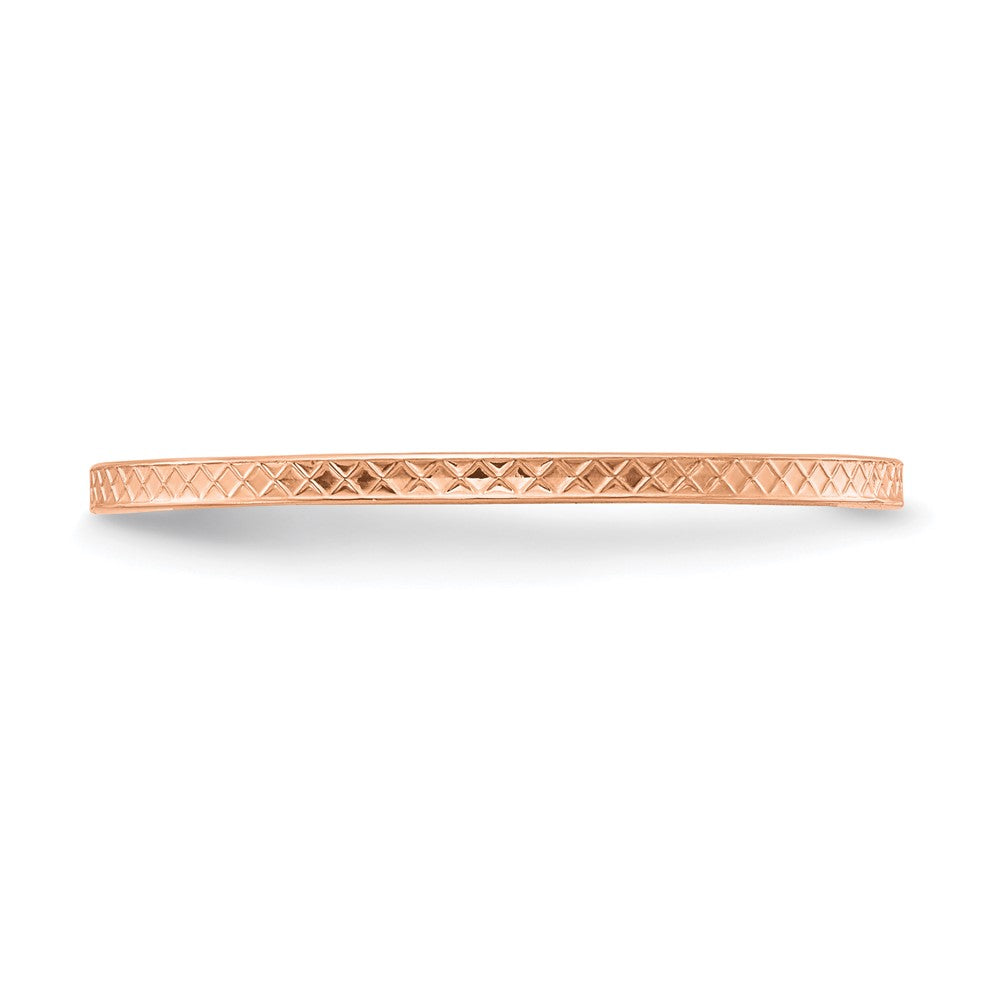 14K Rose Gold 1.2mm Criss-Cross Pattern Stackable Band