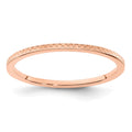 14K Rose Gold 1.2mm Criss-Cross Pattern Stackable Band