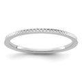 14K White Gold 1.2mm Criss-Cross Pattern Stackable Band