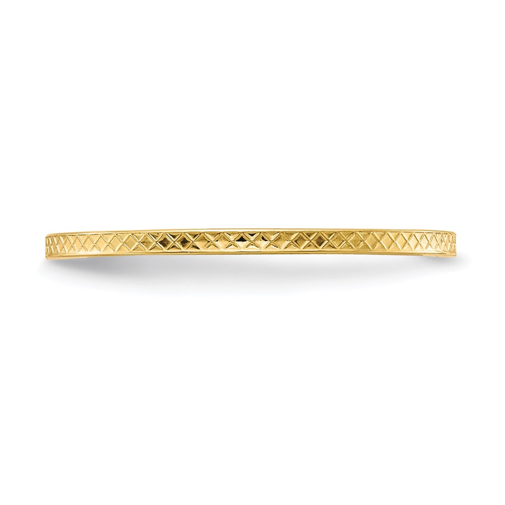 14K Gold 1.2mm Criss-Cross Pattern Stackable Band