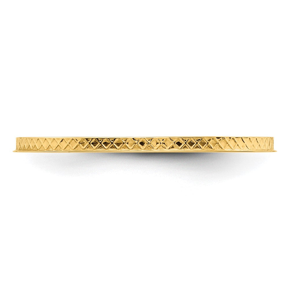 14K Gold 1.2mm Criss-Cross Pattern Stackable Band