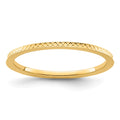 14K Gold 1.2mm Criss-Cross Pattern Stackable Band