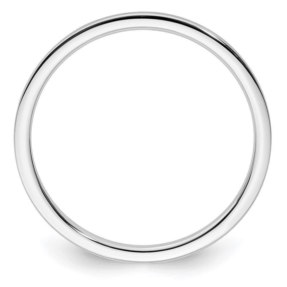 14K White Gold 1.2mm Flat Satin Stackable Band