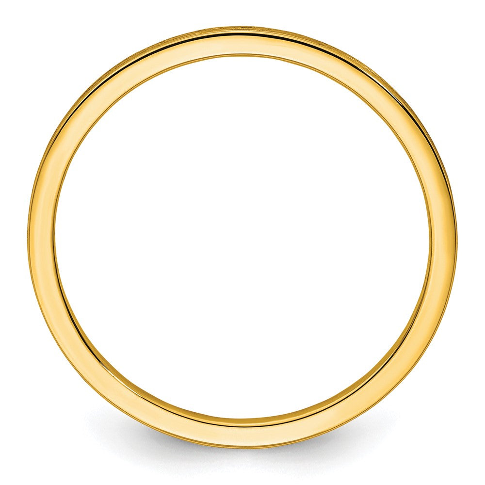 14K Gold 1.2mm Flat Satin Stackable Band