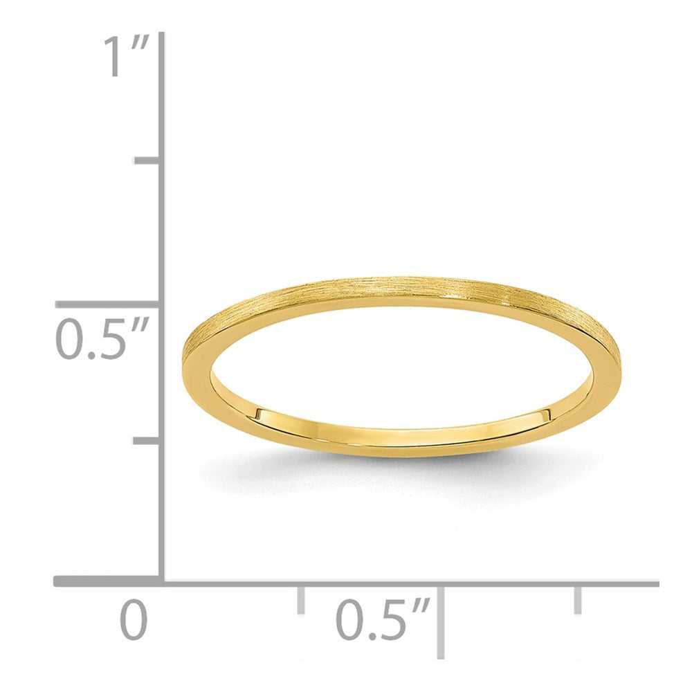 14K Gold 1.2mm Flat Satin Stackable Band