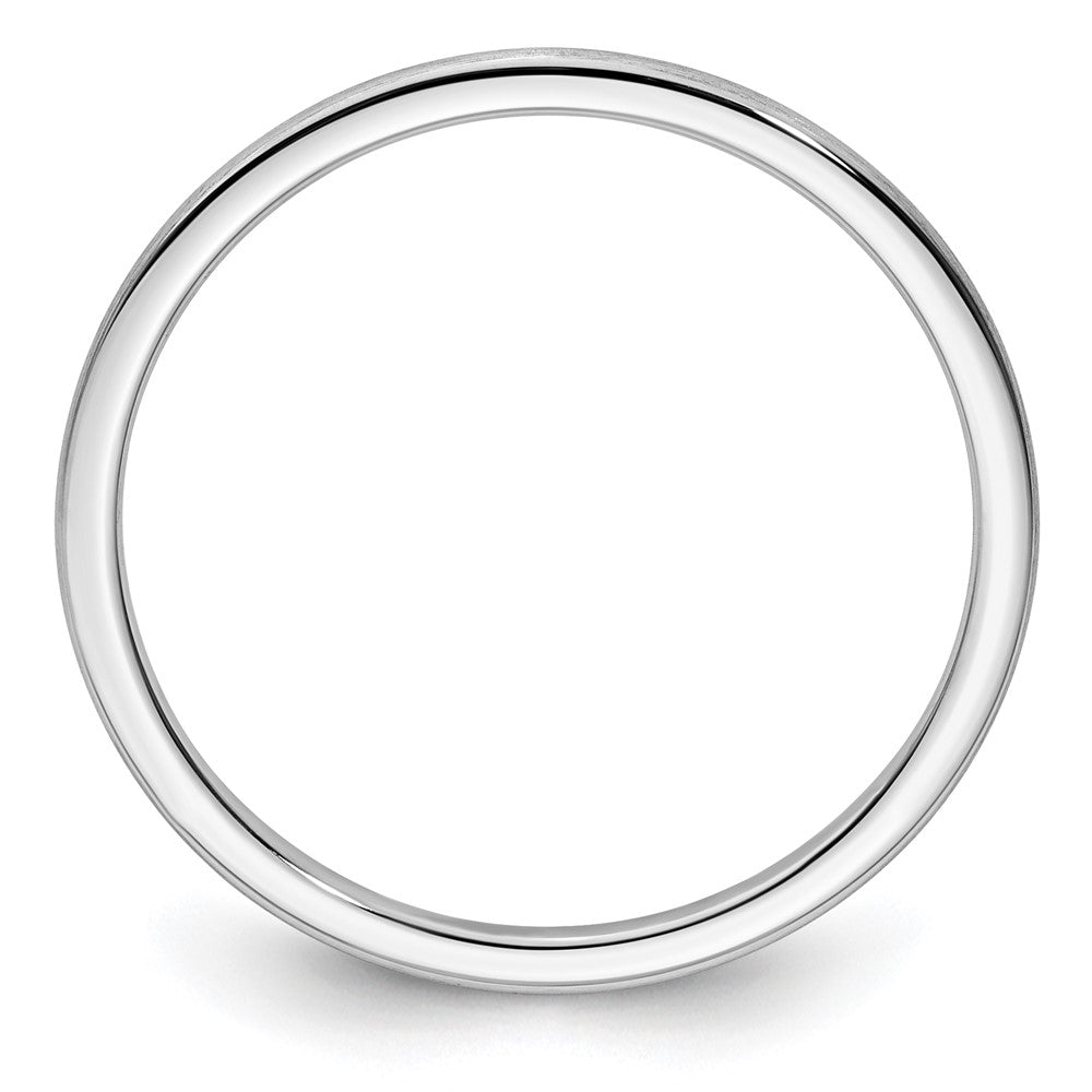 14K White Gold 1.2mm Half Round Satin Stackable Band