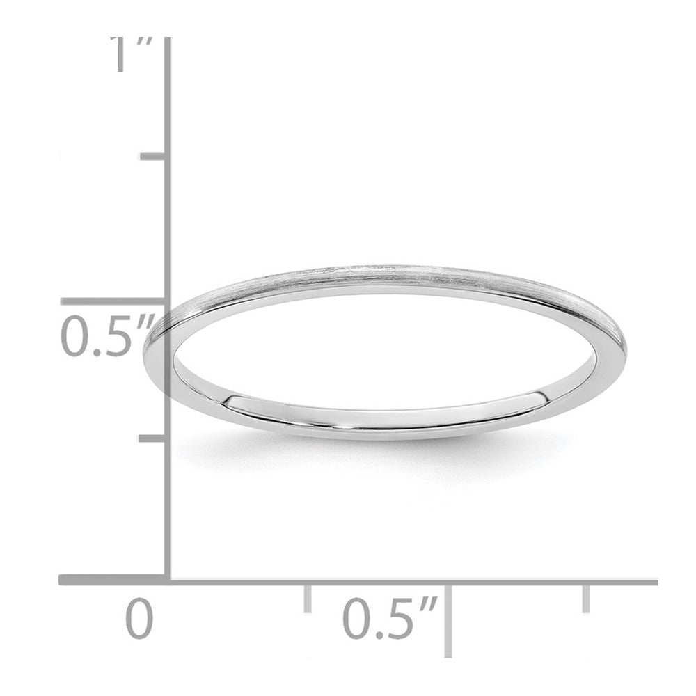 14K White Gold 1.2mm Half Round Satin Stackable Band
