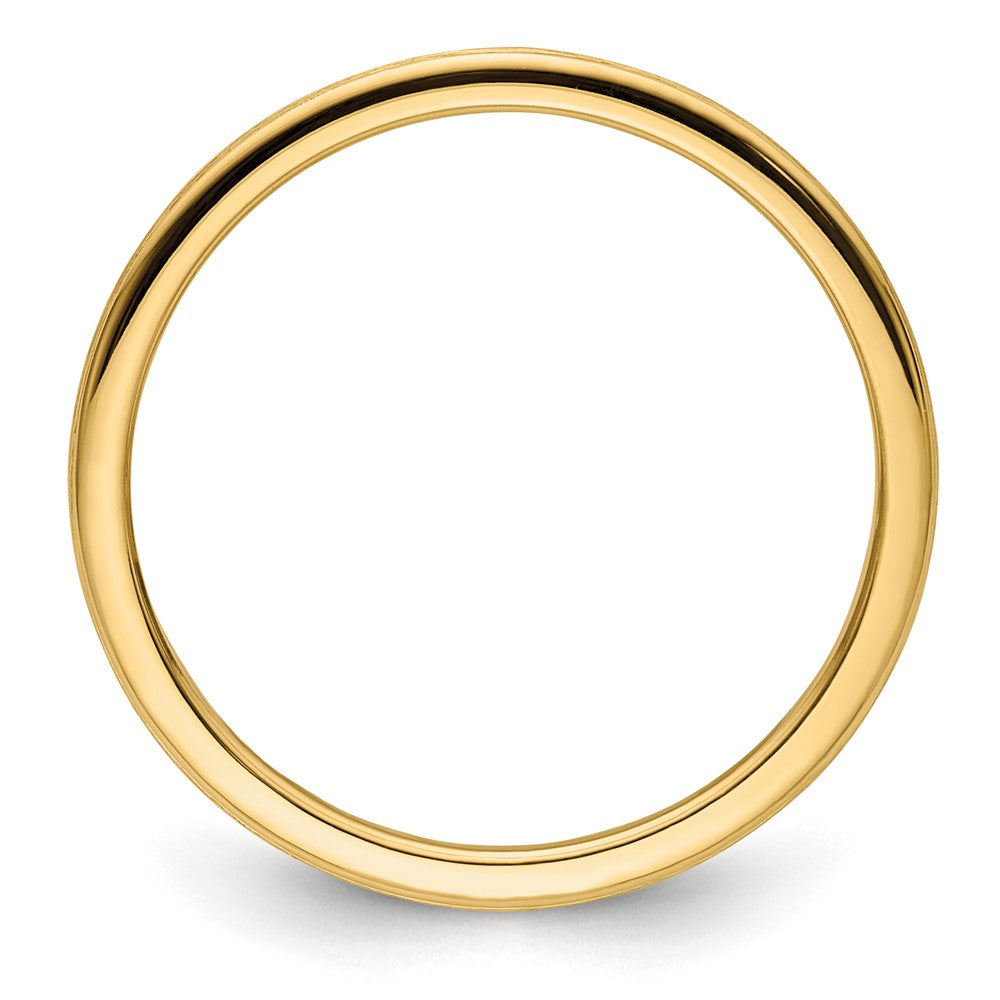 14K Gold 1.2mm Half Round Satin Stackable Band