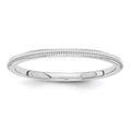10k White Gold 1.5mm Milgrain Stackable Band