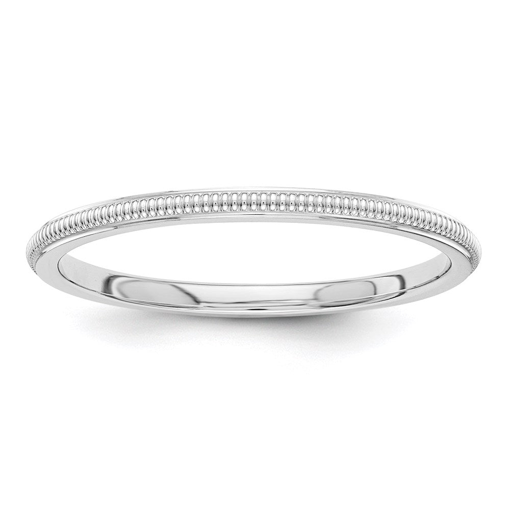 10k White Gold 1.5mm Milgrain Stackable Band