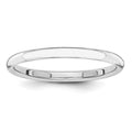 14k White Gold Polished 2mm Band