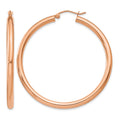 14k Rose Gold Polished 3mm Lightweight Tube Hoop Earrings