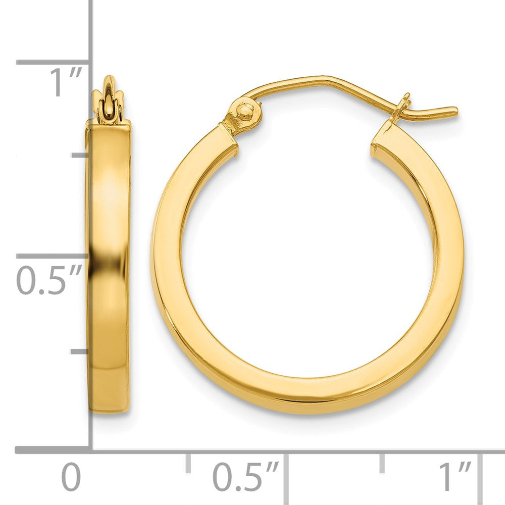 14k 2x3mm Square Tube Hoops