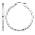 14k White Gold 2x3mm Rectangle Tube Hoop