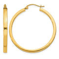 14k Polished 2mm Rectangle Tube Hoop
