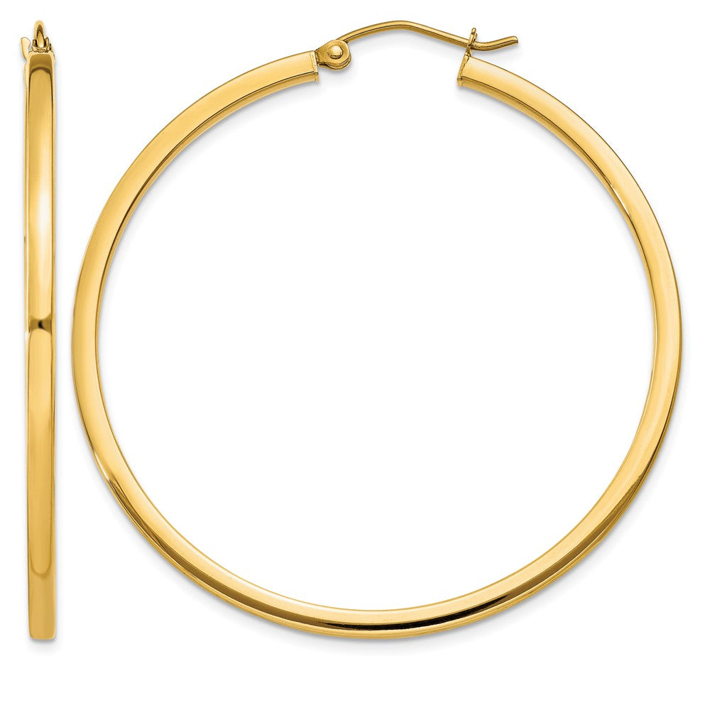 14k 2mm Square Tube Hoop Earrings