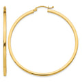 14k 2mm Square Tube Hoop Earrings