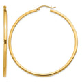 14k 2mm Square Tube Hoop Earrings
